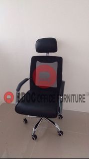 high back mesh chair with head rest and arm  / office partition / office table / office furniture