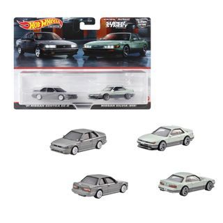 Hot Wheels Premium 2-Pack '91 Nissan Sentra SE-R and Nissan Silvia (S13) Die-cast Cars (HYF04-9866)