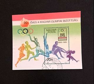 Hungary 1985 - The 90th Anniversary of the Hungarian Olympic Committee (minisheet) (used) 150P.