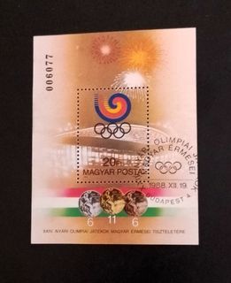 Hungary 1988 - Medal Wins of the Hungarian Olympic Team (minisheet) (used)
