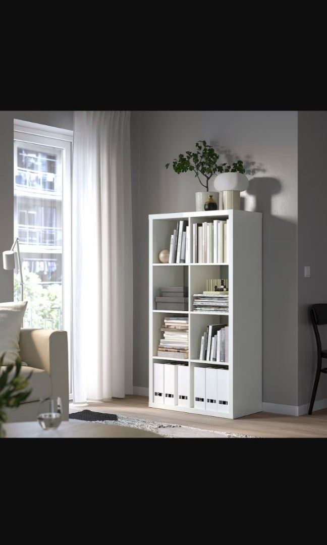 Ikea Kallax Shelving Unit High Gloss White 77x147 Cm Furniture