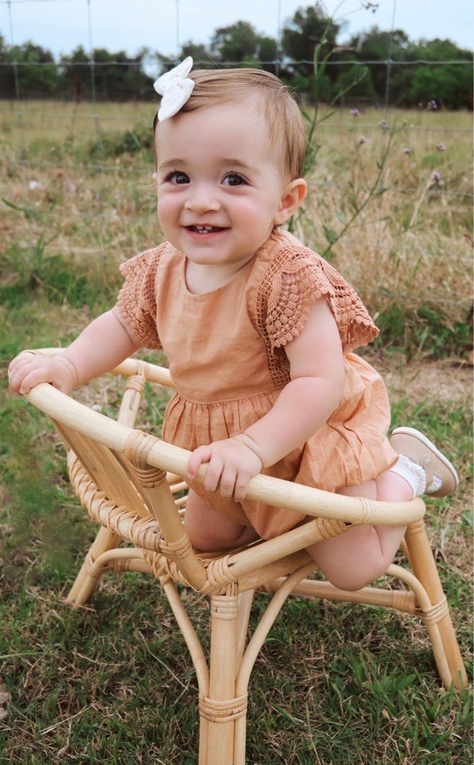 Jamie Kay Organic Cotton Stella Playsuit orange brown baby toddler girl onesie romper