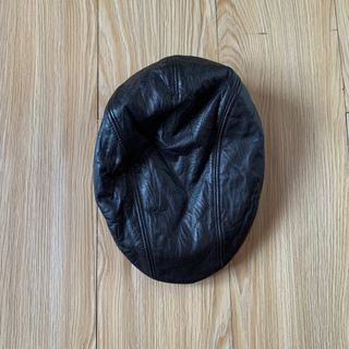 Leather Beret Hat
