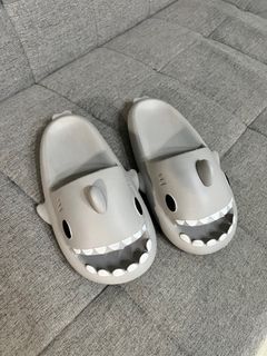 Light Grey Shark Indoor Slippers