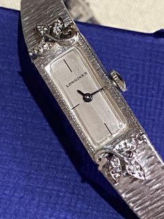  Vintage Longines Silver Tone Watch w/ diamonds