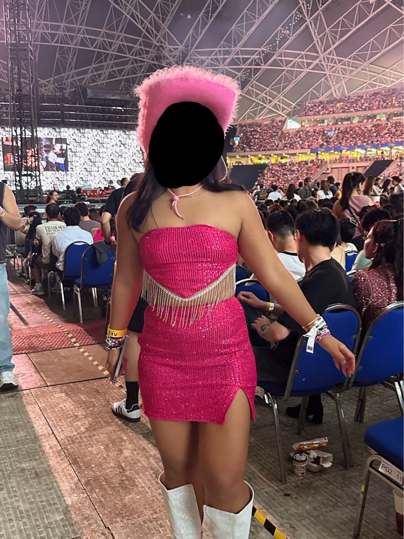 LOVER Inspired Sparkly Set (shein) (Category: Sets or Coordinates) located in Las Pinas. Submitted by glosshauls (Listing ID 1298500772, Image 3). Description: Lover inspired sparkly set from Shein (currently sold out) 🫶🏼 Used once during the Eras Tour in SG. M on tag but can fit S-M:) Sparkly boots also available (Size 10).