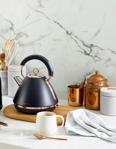 Morphy Richards Rose Gold and Midnight Blue Traditional Kettle and Toaster TV Home Appliances Kitchen Appliances Kettles Airpots on Carousell