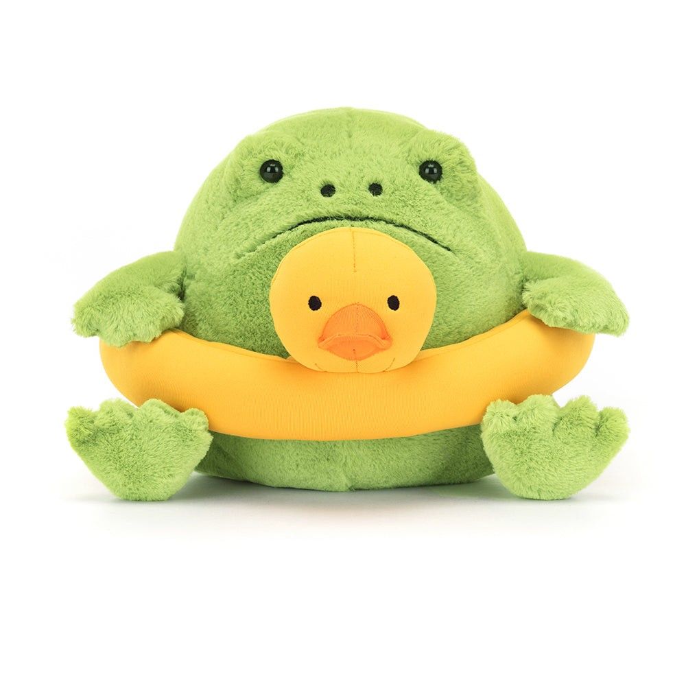 Exclusive 🐸 NEW IN - JELLYCAT Ricky Rain Frog with Rubber Ring soft toy  17cm - Make a