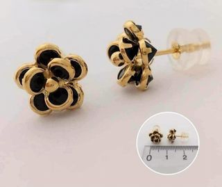 Onyx Flower Earrings