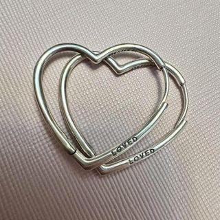 Pandora heart hoop silver earrings auth in silver