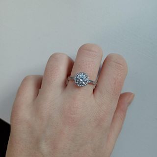 Pandora sale auth round elegant ring in silver