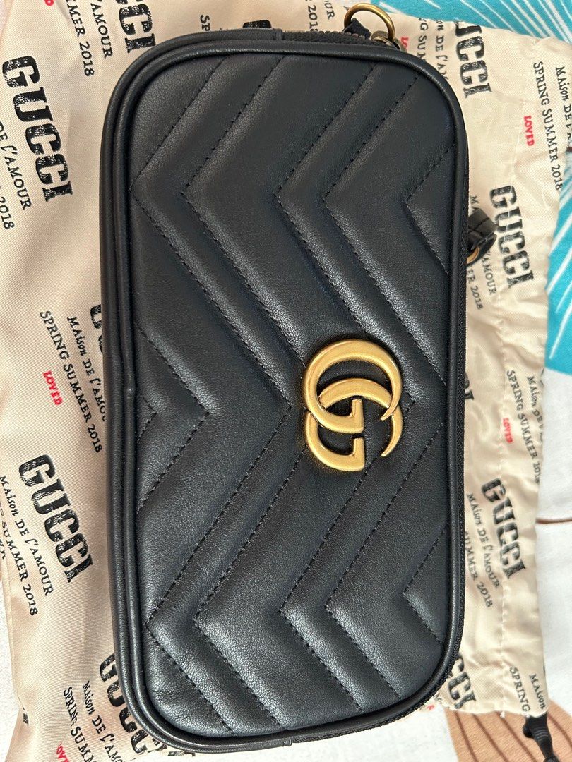 Gucci marmont mini chain bag black new arrivals