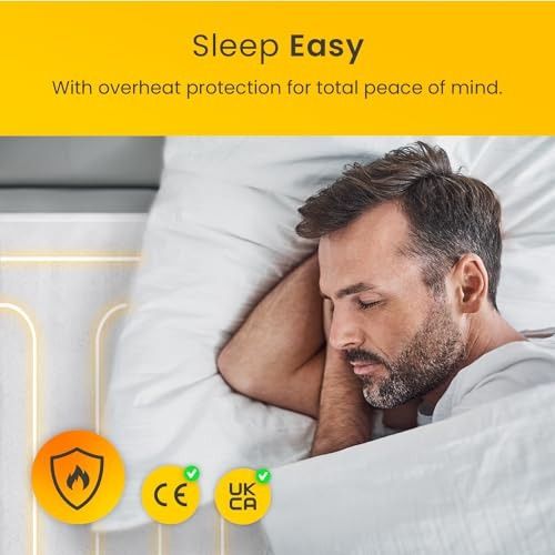 Premium Comfort Double Electric Blanket Control with 3 Heat Settings Polyester White 18946
