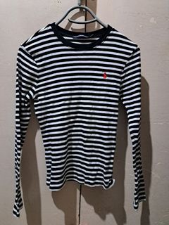 Ralph Polo Lauren Sport long sleeves in black and white stripes for women / kids