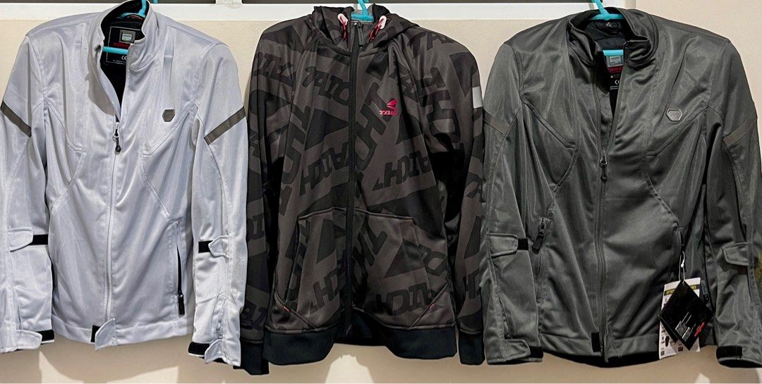 Riding Jackets (Category: Helmets and other Riding Gears) located in Manila. Submitted by rueruepot (Listing ID 1298474653, Image 2). Description: 1st Jacket Komine Padded Riding Jacket (XL - Womens) Used 2x 3.5k 2nd Jacket Taichi Hoodie Jacket (Large - Womens) Used once 4.5k 3rd Jacket Komine Padded Riding Jacket (XL - Womens) Brand New 5.5k Very Good Condition Negotiable PM for more details Location: Manila RFS: Sold na po ang Bike.
