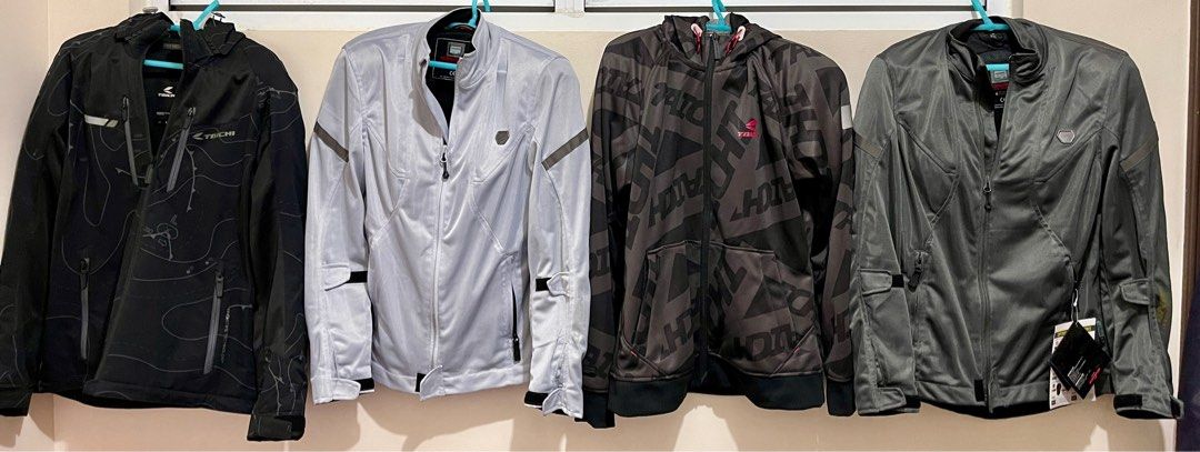 Riding Jackets (Category: Helmets and other Riding Gears) located in Manila. Submitted by rueruepot (Listing ID 1298474653, Image 1). Description: 1st Jacket Komine Padded Riding Jacket (XL - Womens) Used 2x 3.5k 2nd Jacket Taichi Hoodie Jacket (Large - Womens) Used once 4.5k 3rd Jacket Komine Padded Riding Jacket (XL - Womens) Brand New 5.5k Very Good Condition Negotiable PM for more details Location: Manila RFS: Sold na po ang Bike.