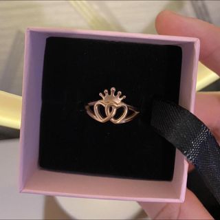 Rosegold Pandora double heart crown Pandora ring in Rosegold