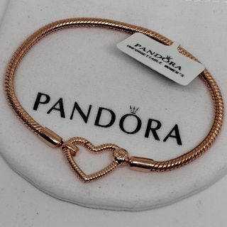 Rosegold snakechain soft bracelet Pandora rosegold heart hook bracelet lock