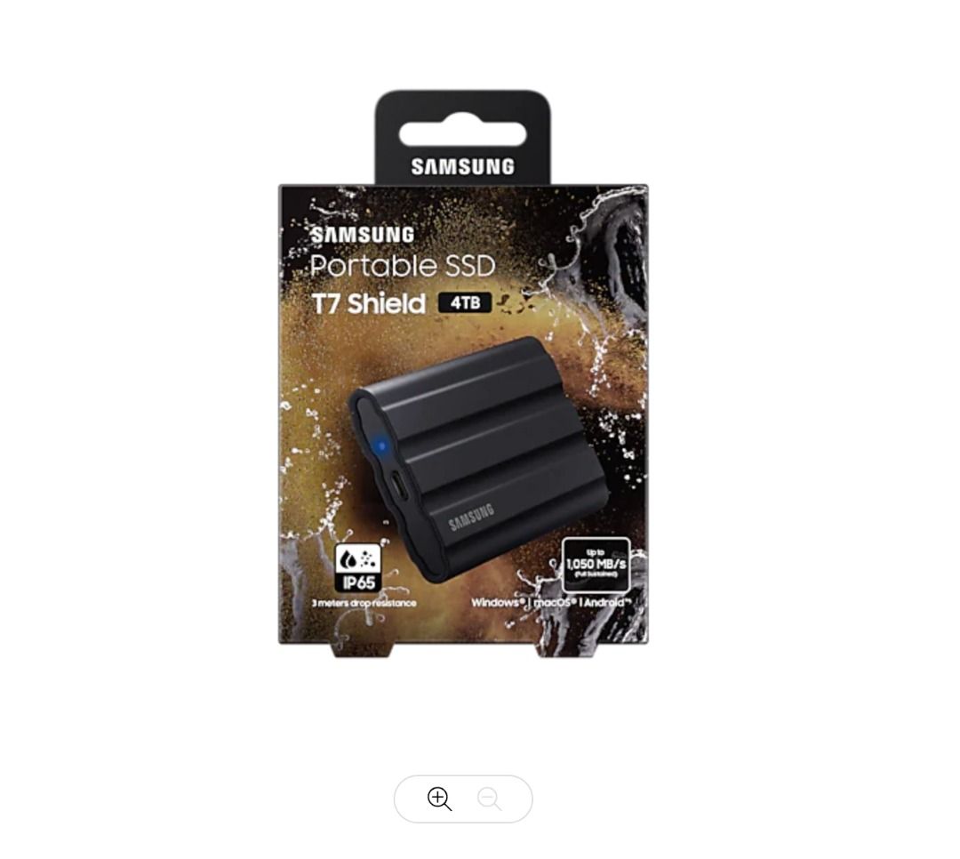 Samsung Portable SSD T7 Shield 4TB, up-to 1050MB/s, USB 3.2 Gen2, Rugged,  IP65 Water & Dust Resistant, for Photographers, Content Creators and Gaming