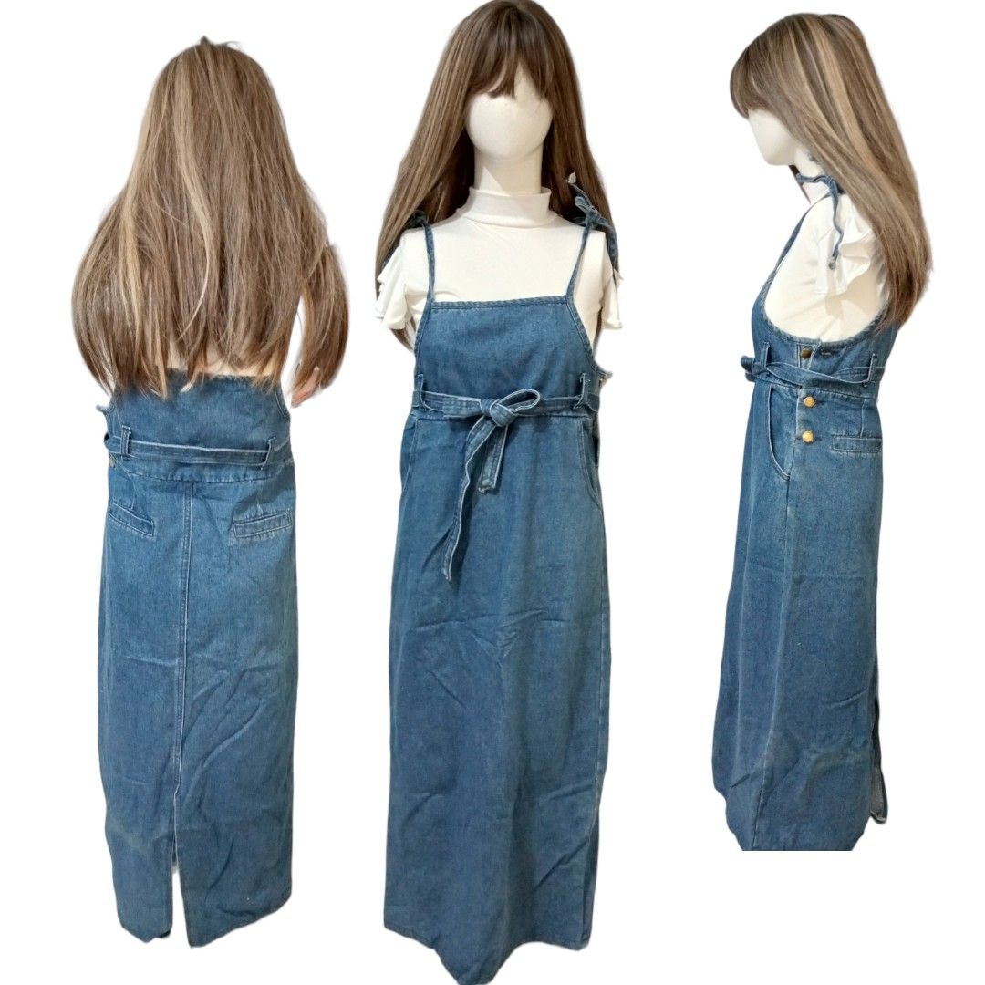Small long jumper denim dress Women s Fashion Dresses Sets Dresses on Carousell