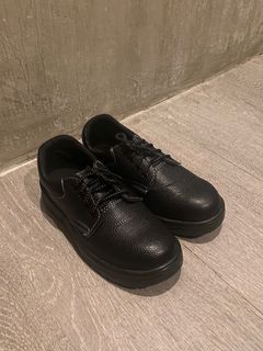 Steel Toe Shoes - Black with white stiching