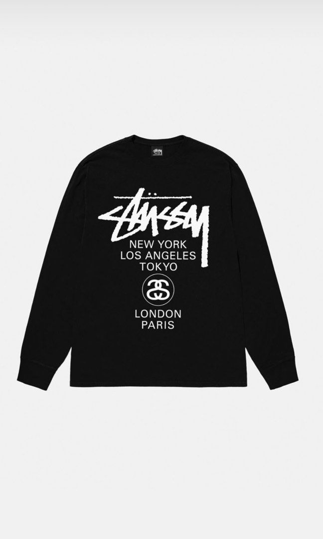 Stussy World Tour Crewneck Men s Fashion Activewear on Carousell