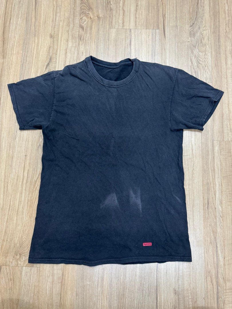 Supreme hanes black tee sales