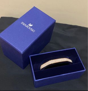Swarovski Bangle Bracelet w/ Pave Design Crystals in Rose Gold color