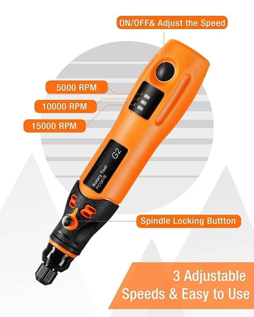 TACKLIFE PCG01B 3.7V Mini Cordless Rotary Tool with USB Charging 3 Variable Speed