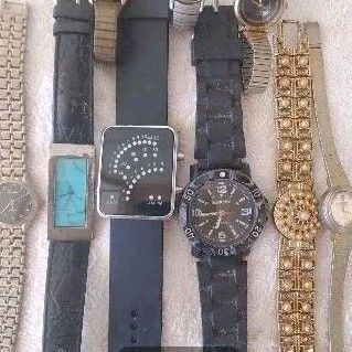 Take All 9 NOT WORKING Swiss Swatch Timex Vintage Watch Lot USA Not Working AS IS