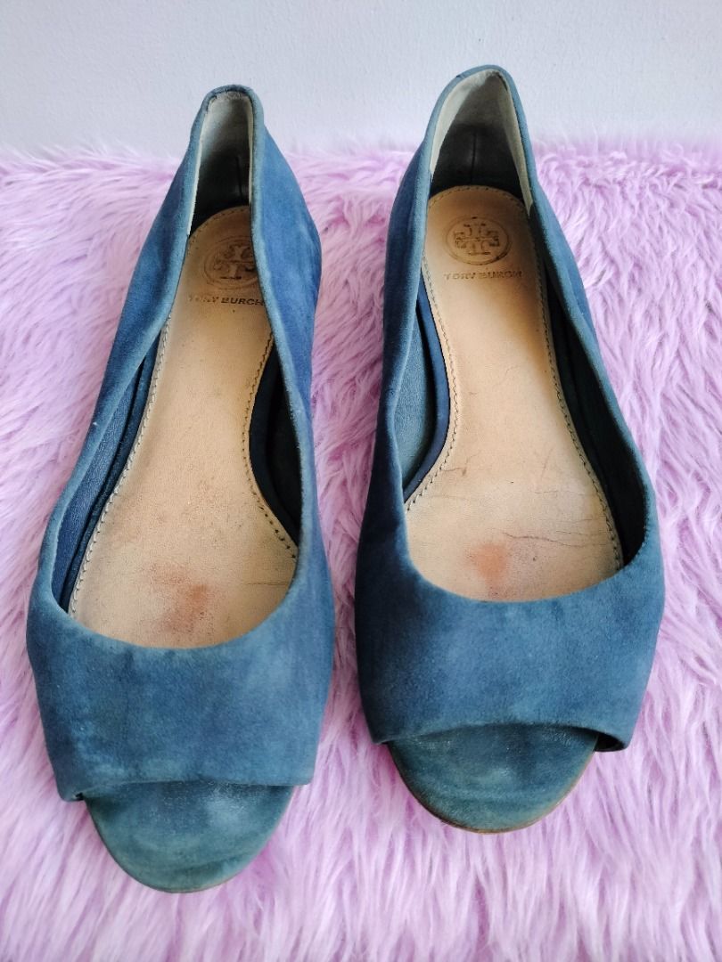 Tory burch peep toe flats on sale