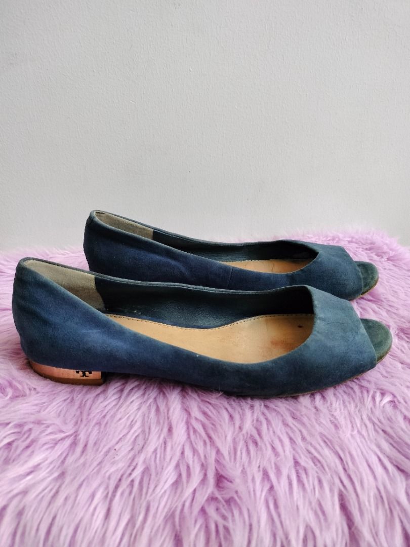 Tory burch peep toe flats cheap