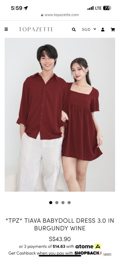 Burgundy babydoll dress store
