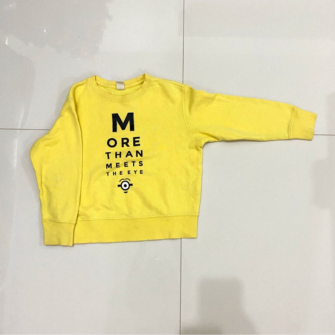 Uniqlo UT 120cm Despicable Me Minions Sweater Long Sleeve, Babies  
