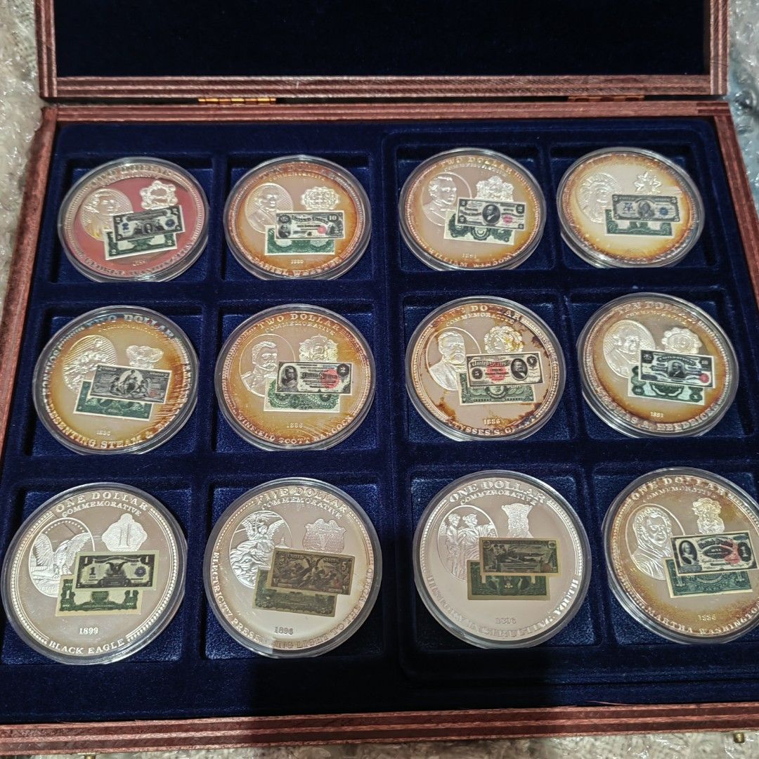 US Silver Certificate Medals (Category: Currency) located in Marikina City. Submitted by dlsctrading (Listing ID 1298519060, Image 1). Description: Collector's edition set. Silver Certificate medals in original presentation box, complete 12pcs each weighing 60grams Price is negotiable...