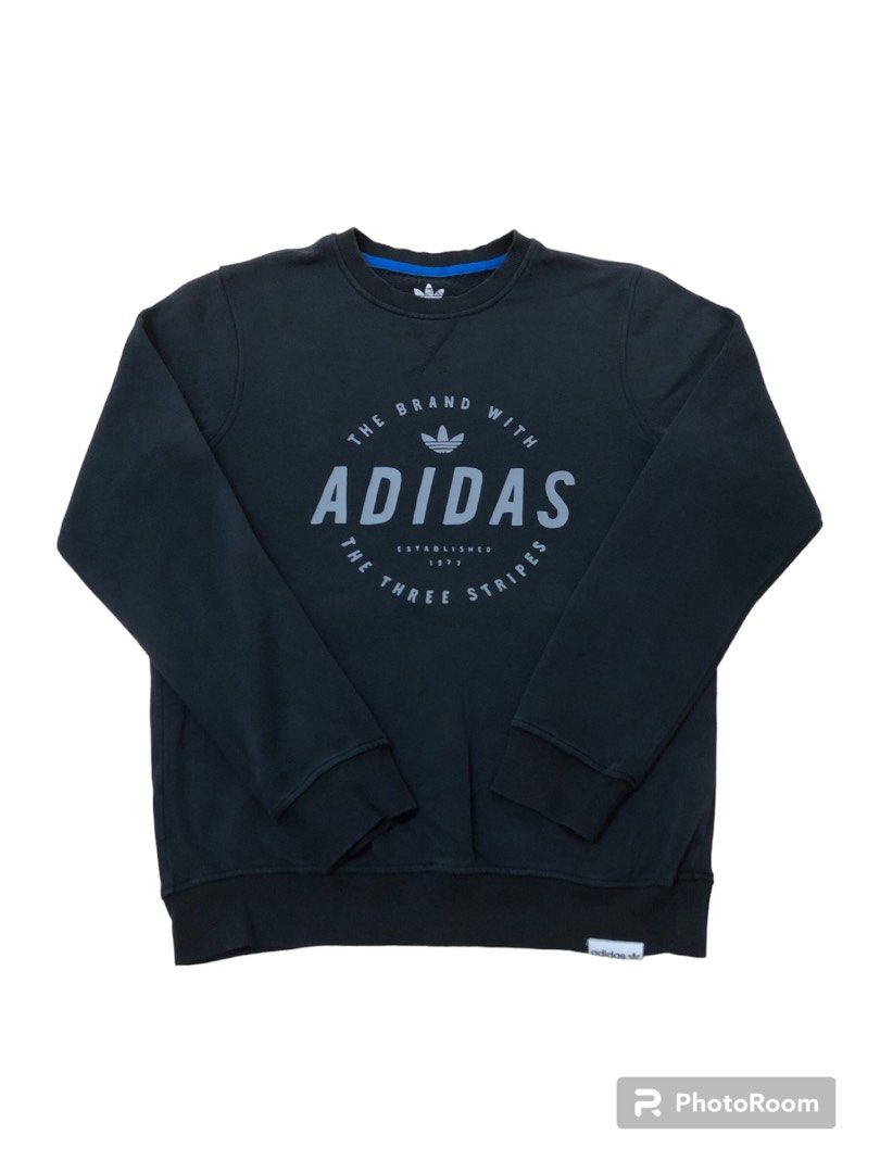 Vintage Adidas Sweatshirt Biglogo Adidas Three Stripes Men s Fashion Tops Sets Hoodies on Carousell
