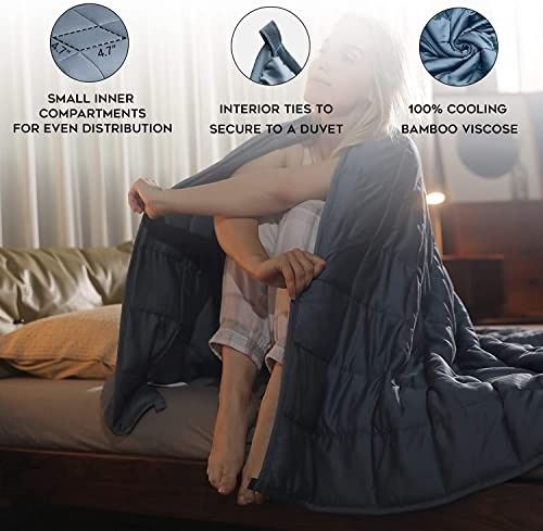 YnM Bamboo Weighted Blanket Sleep Anxiety Autism and Stress 100 Natural Bamboo Viscose 9KG Heavy
