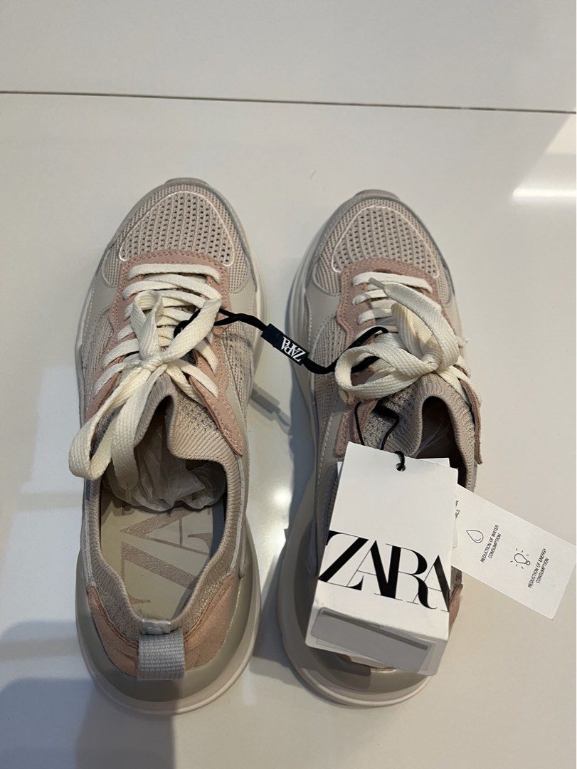 Zara Running Trainers Size 38 Beige Women s Fashion Footwear Sneakers on Carousell