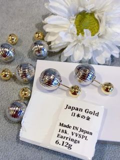 18K Japan  Gold Dior Earrings