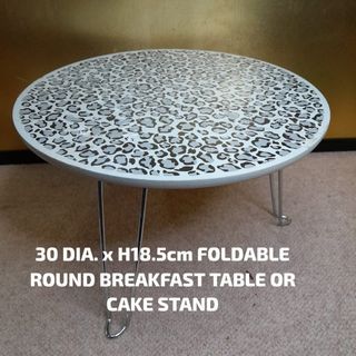 30 DIA. x H18.5cm FOLDABLE ROUND BREAKFAST TABLE OR CAKE STAND