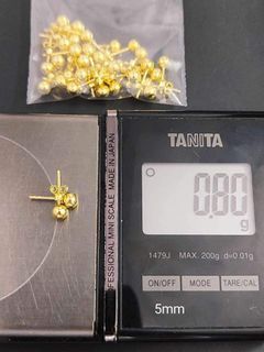 5mm Ball Stud Earrings in 18Karat Saudi Gold