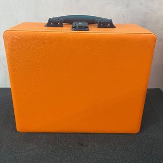 #851 Make Up Box Leather W/Mirror Orange-21187827