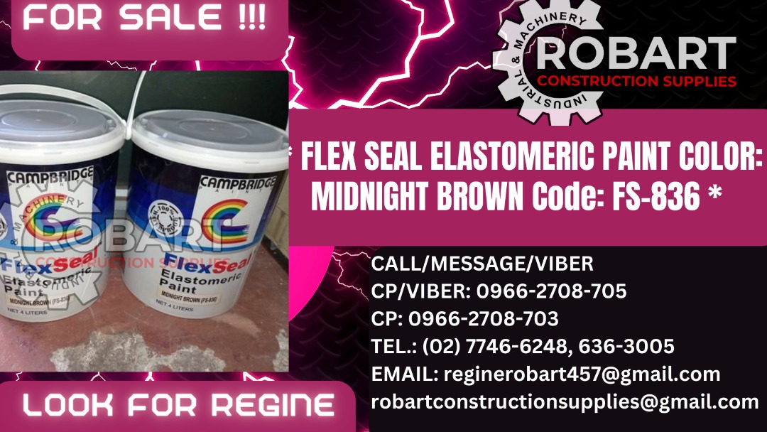 * FLEX SEAL ELASTOMERIC PAINT COLOR MIDNIGHT BROWN Code FS836