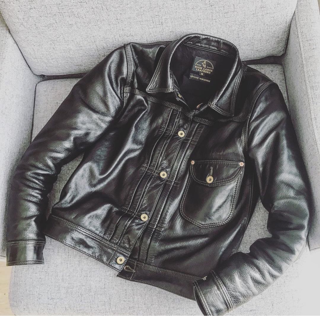 絕版逸品日本High Large Leathers type 1 茶芯馬皮皮衣36號, 他的時尚