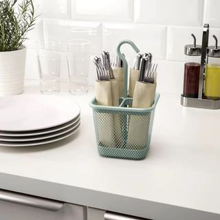 🆕️ IKEA Steel Cutlery Home Office School Supplies Flatware Caddy