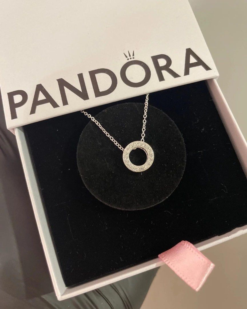 Pandora logo reversible necklace hot sale