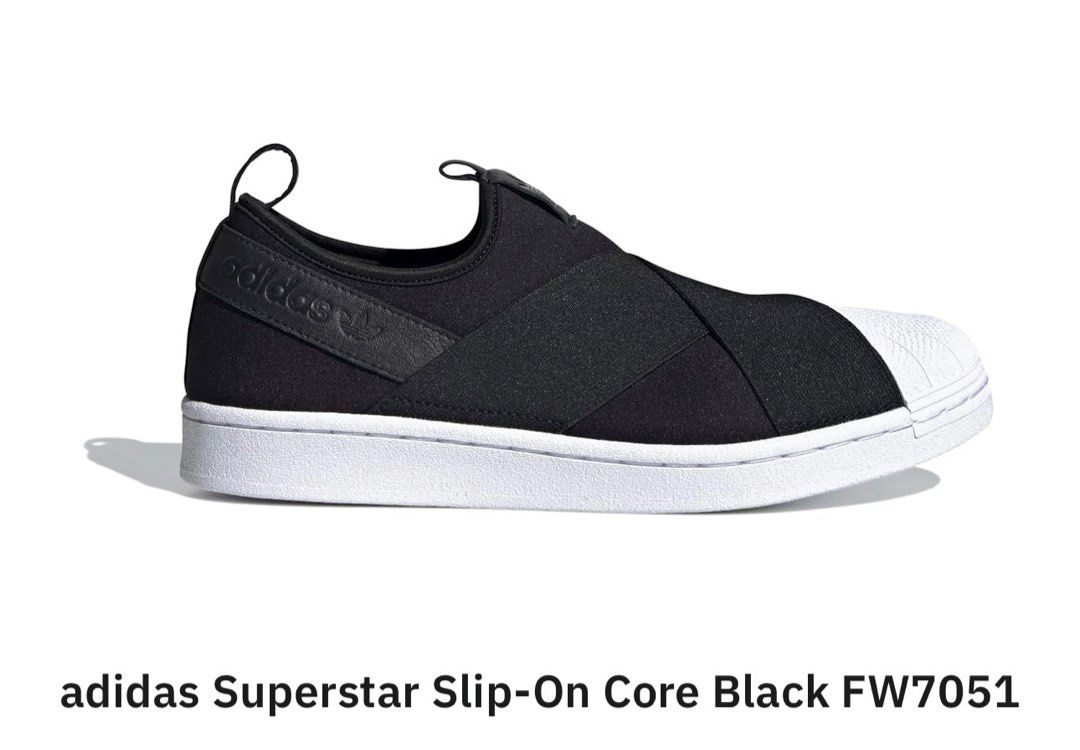 Adidas black superstar slip on hot sale