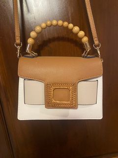 Aldo brown and white leather bag