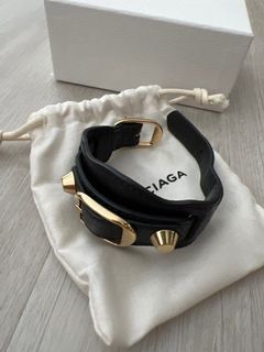 Authentic Balenciaga City Bracelet Leather Black