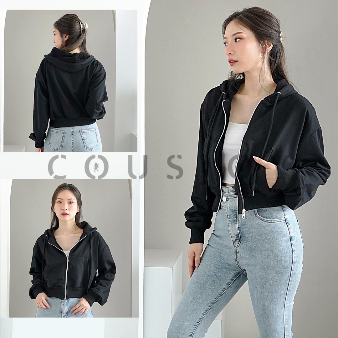 Jaket hoodie polos clearance